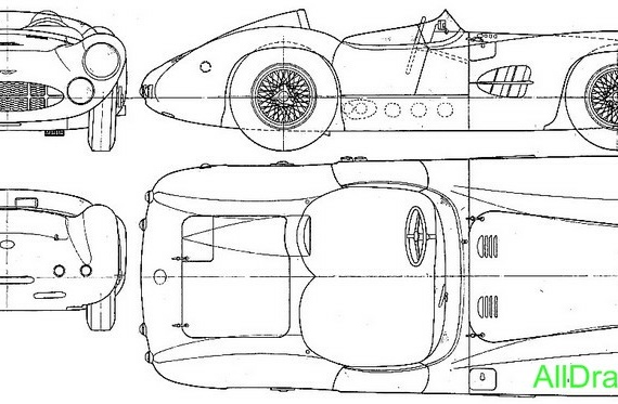 Aston Martin DBR1 Targa (1957) (Aston Martin DBR1 Targa (1957)) - drawings (drawings) of the car